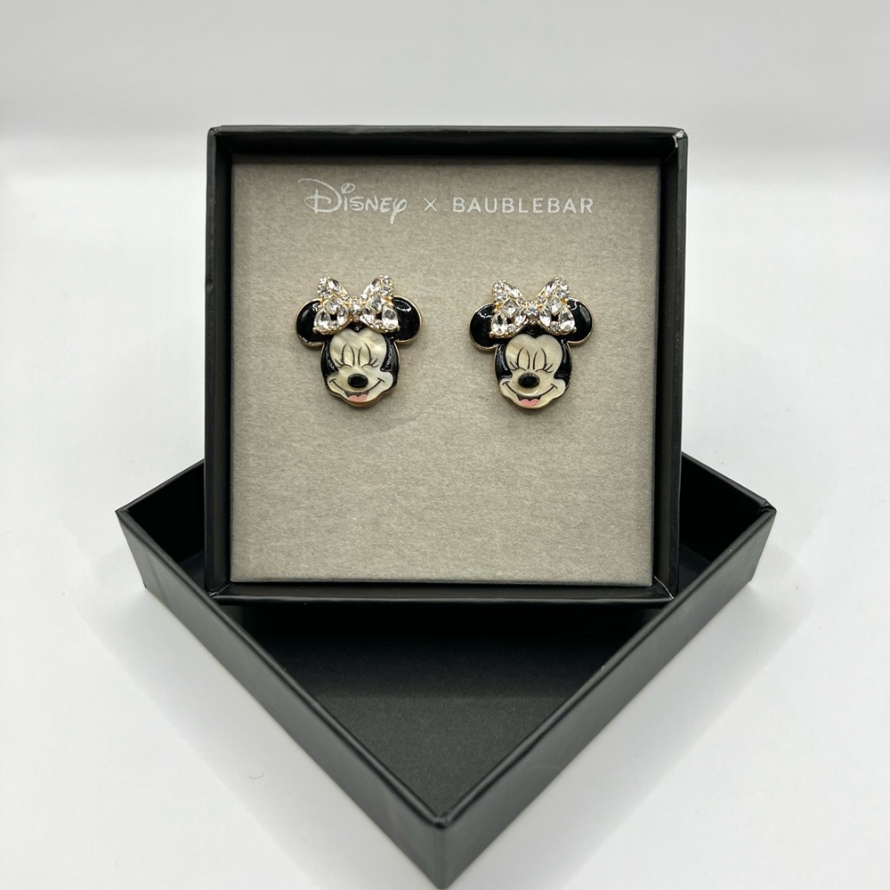 Disney Black and White Minnie Mouse Stud Earrings